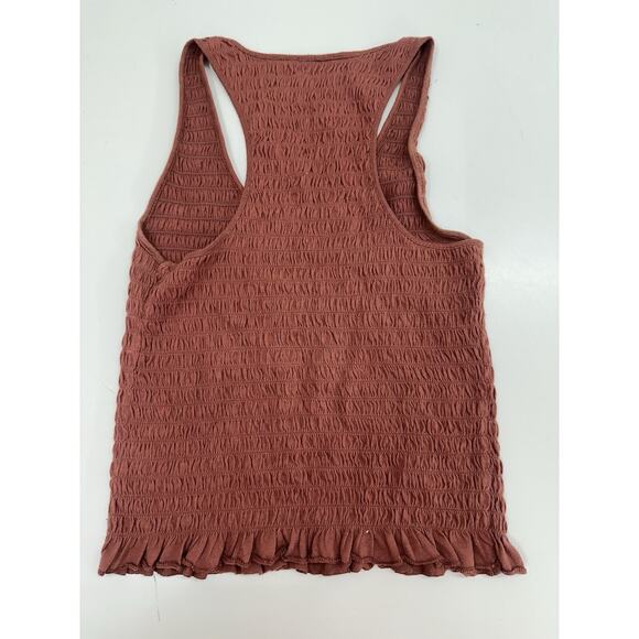 American Eagle Womens Tank Top Size Unknown Orange Racerback Smocked Top - Picture 8 of 13